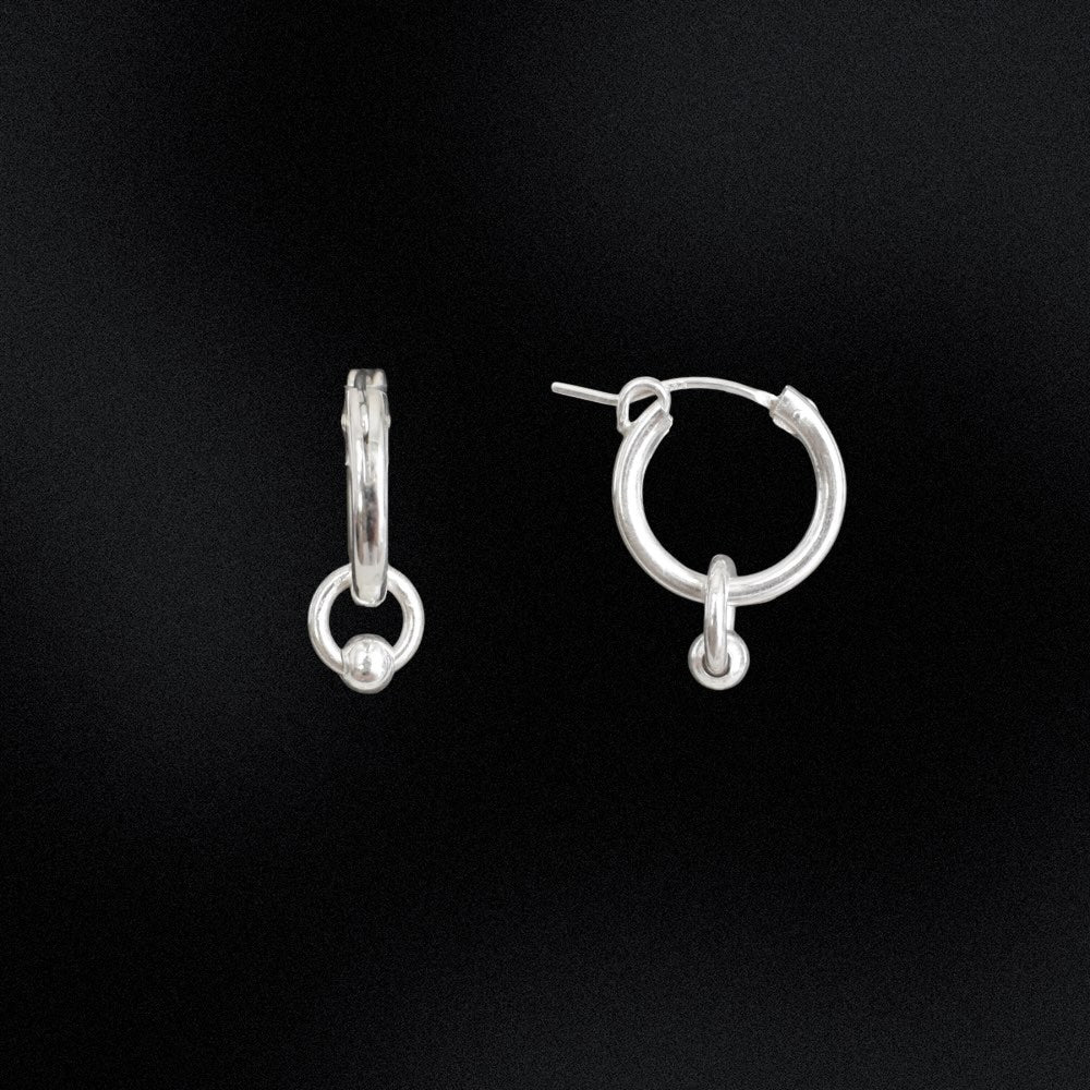 Sterling Silver Orbit Hoop Earrings