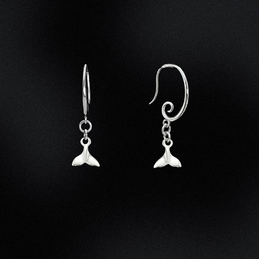Show off your style with these eye-catching Whale Tail Sterling Silver Swirl Earrings! Crafted from high-quality sterling silver, these charming earrings feature a unique swirl earring hook design with a Whale Tail charm at the end. Add some personality and a splash of the ocean to your everyday look!