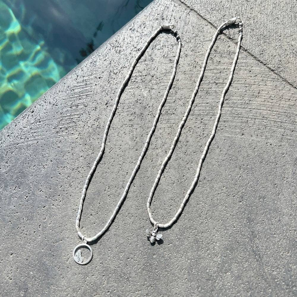 Introducing our latest creation – the customisable necklace made with Hill Tribe silver beads and your choice of charm. This customisable necklace allows you to choose a charm that represents your style. Whether it’s a bee, butterfly, or flowers, we have a range of options for you to choose from.
