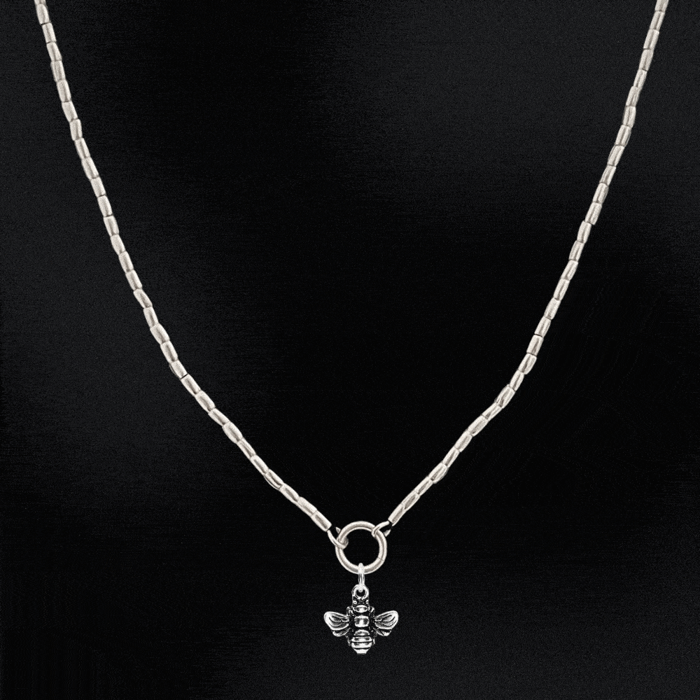 Personalised Hill Tribe Silver Beaded Charm Necklace