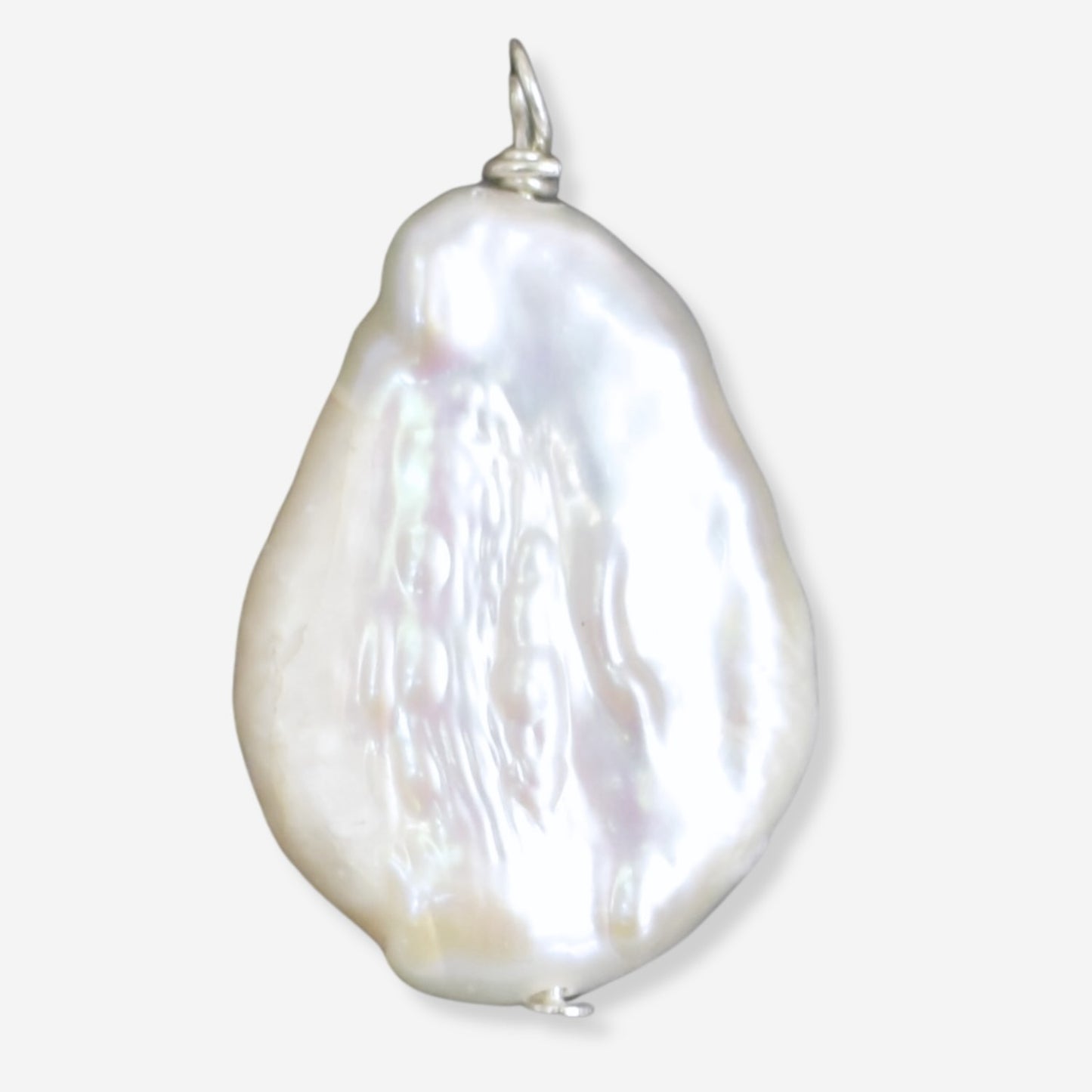 Baroque pearl pendant on a white background
