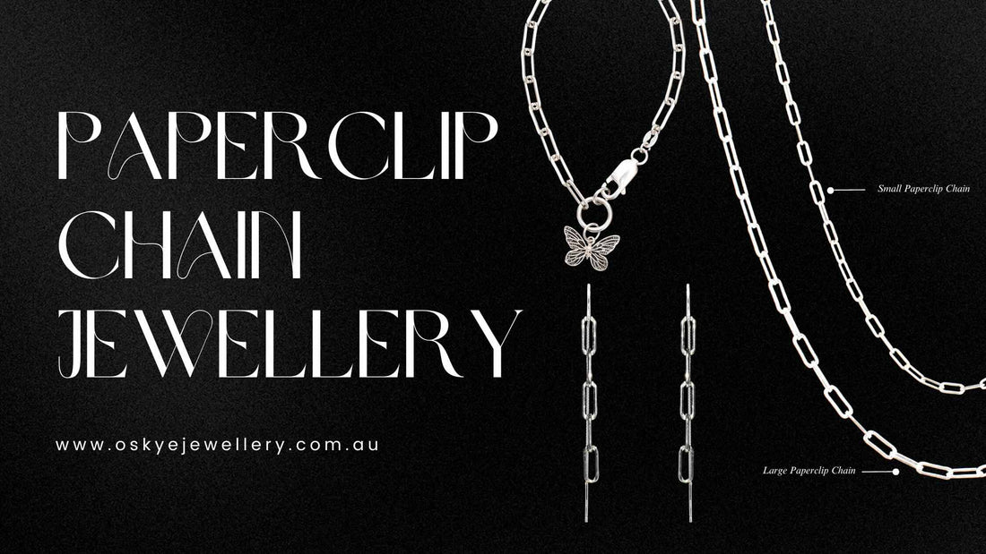 Paperclip Chain Jewellery in Australia - Sterling Silver Earrings, Bracelets and Necklaces. Discover the modern charm and versatility at Oskye Jewellery!