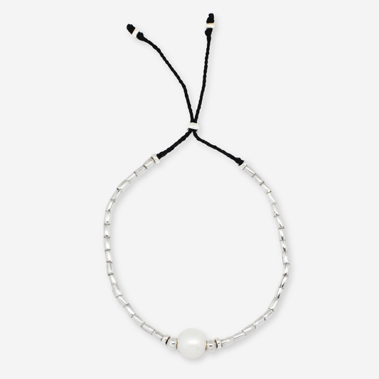 Hill Tribe Sterling Silver Pearl Adjustable Bracelet