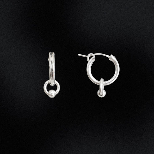 Sterling Silver Orbit Hoop Earrings