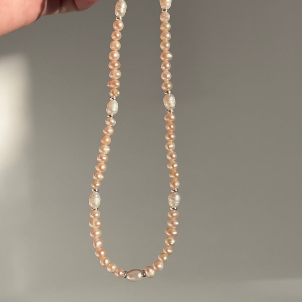 Apricot Freshwater Pearl Beaded Choker