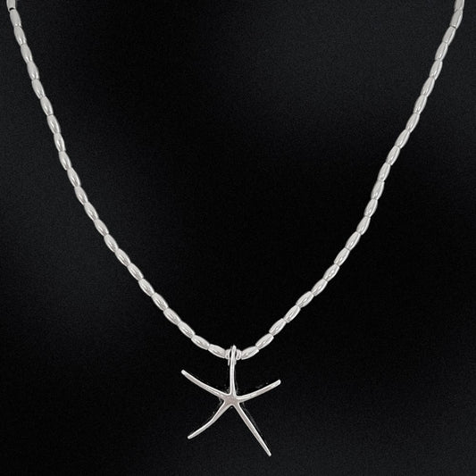 This Starfish Sterling Silver Beaded Necklace is a beautiful and unique piece of jewelry. Handmade in Australia, the necklace features intricate sterling silver beads and a starfish charm that sparkles and shines. Perfect for everyday wear or special occasions, this necklace is sure to become a treasured piece for years to come.