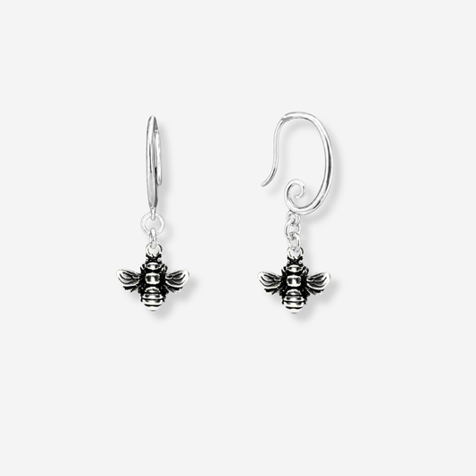 Sterling Silver Bee Swirl Earrings