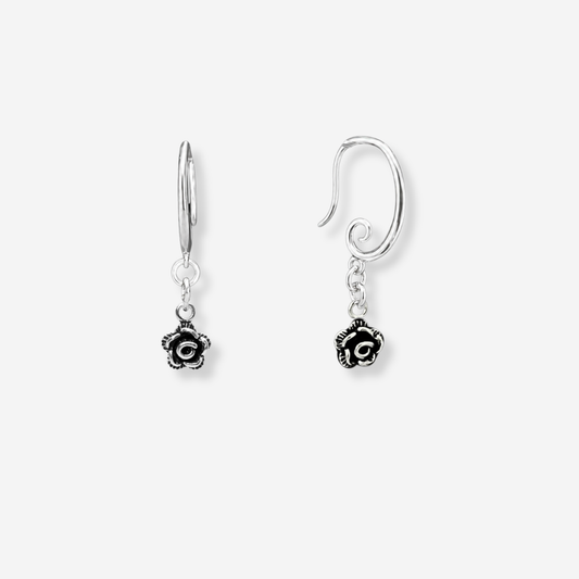 Sterling Silver Rose Swirl Earrings