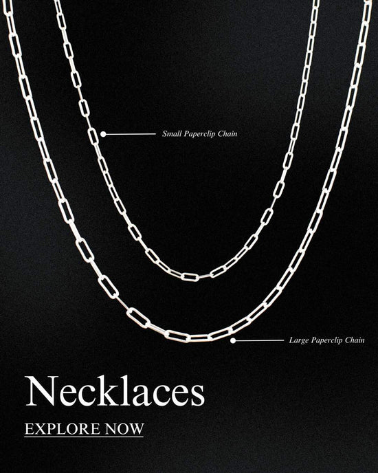 handmade necklaces large paperclip chain small sterling silver australia womens unisex mens customisable oskye jewellery