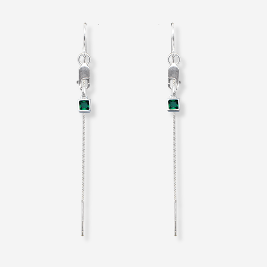 Sterling Silver Evergreen Thread Earrings