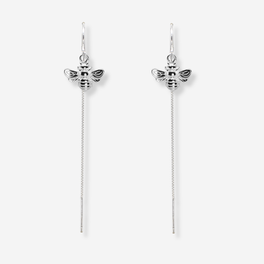 Sterling Silver Bee Thread Earrings