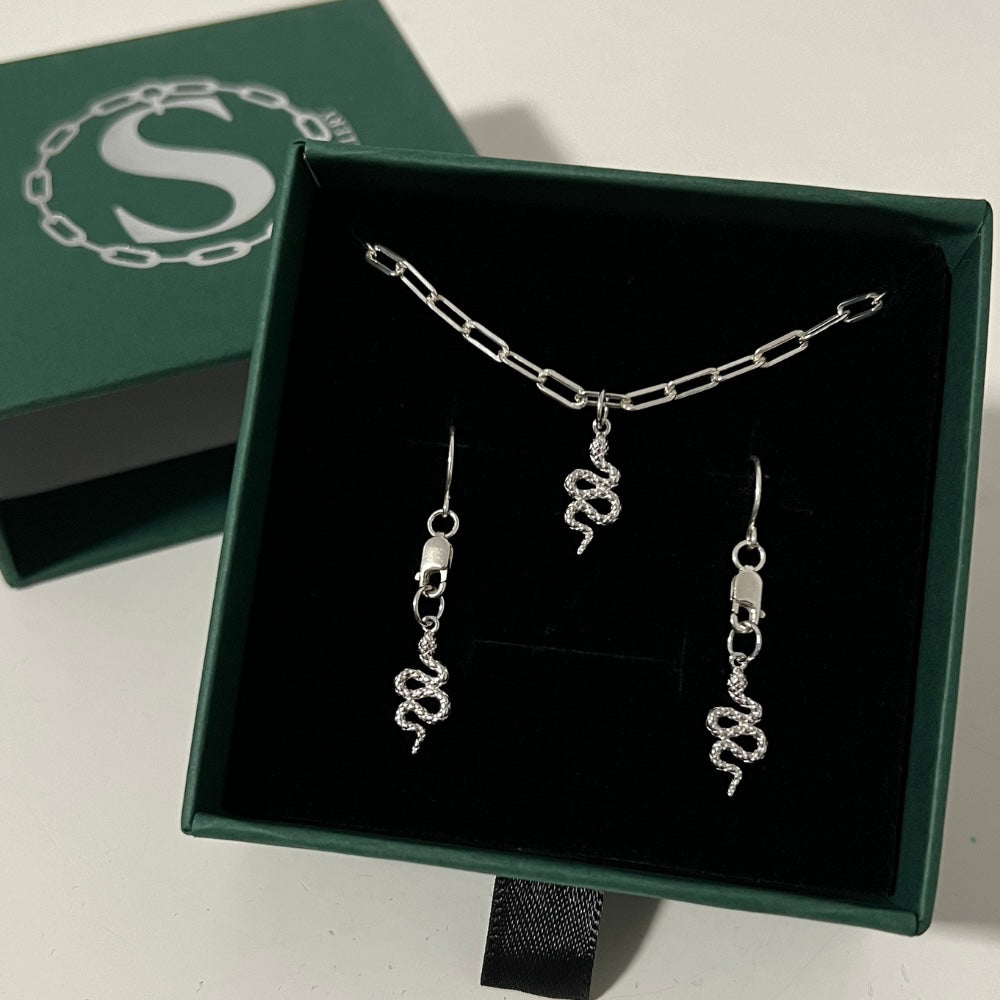 Snake - Sterling Silver Thread Earrings