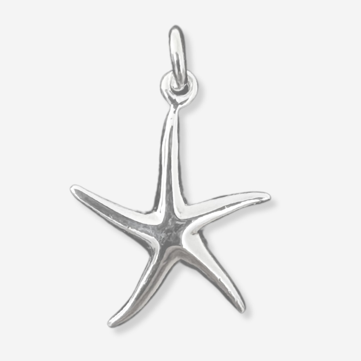 Silver starfish pendant on a white background