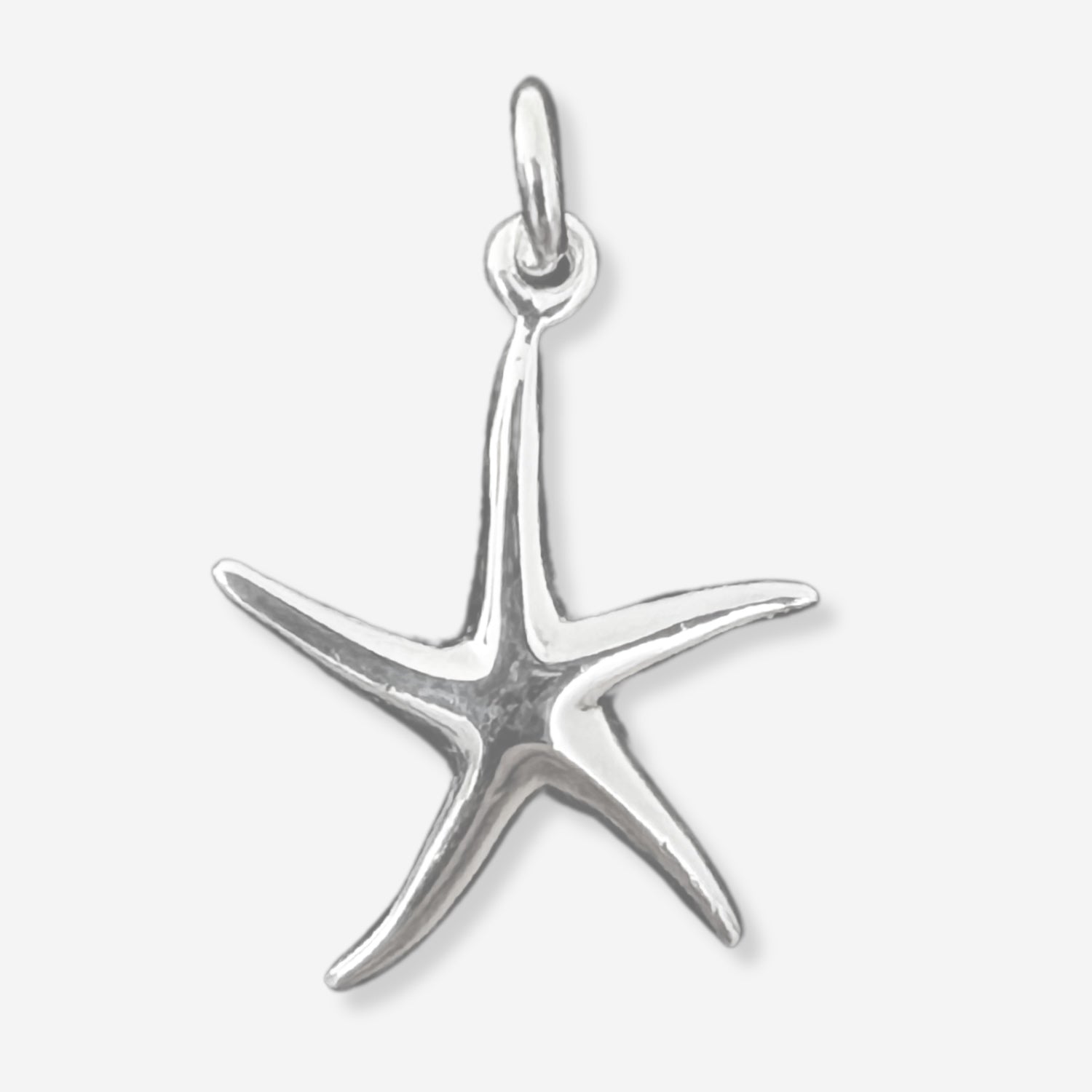 Silver starfish pendant on a white background
