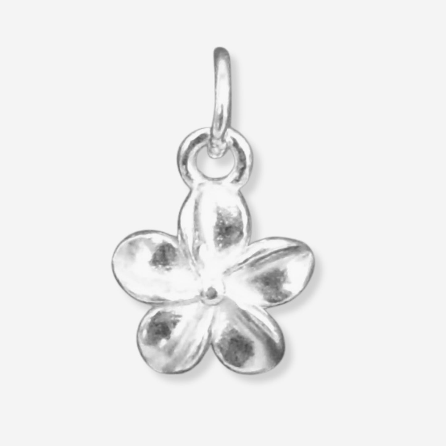 Silver flower pendant on a white background