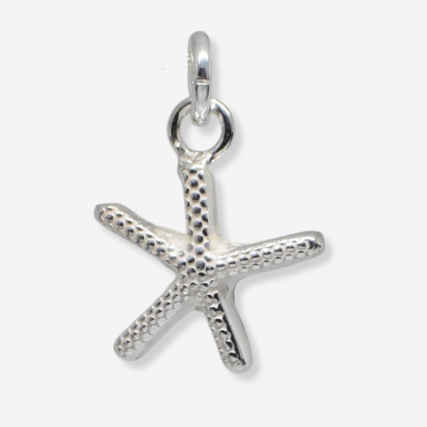 Silver starfish pendant on a white background