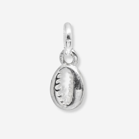 Silver pendant with a leaf design on a white background