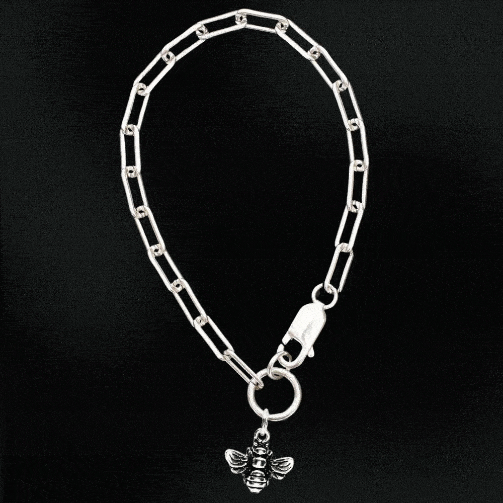 Personalised Large Silver Paperclip Chain Bracelet
