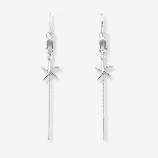 Sterling Silver Starfish Threader Earrings